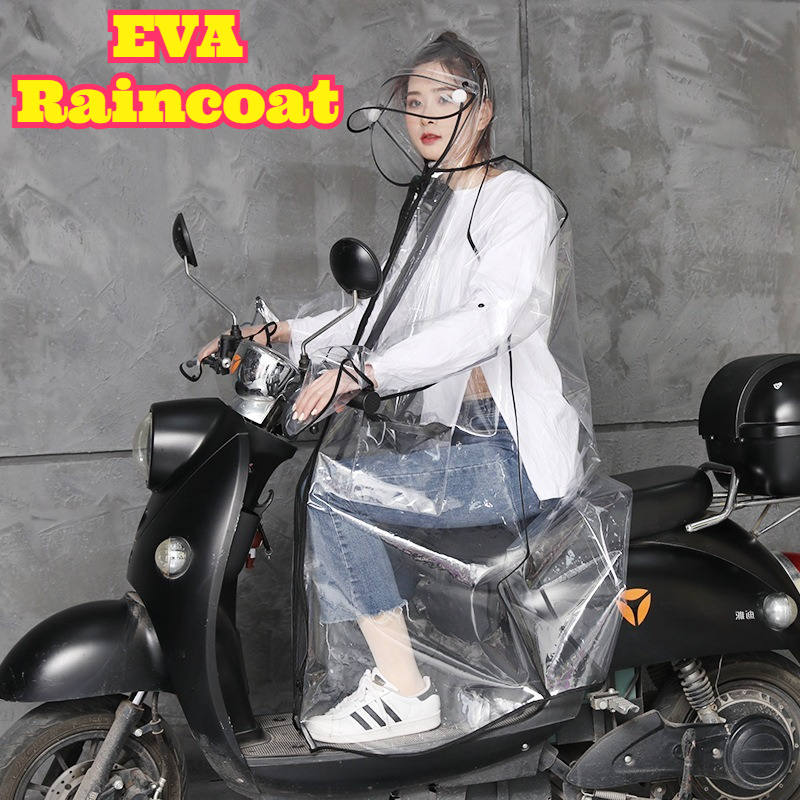Cycling Commute In Rain - Przezroczyste poncho przeciwdeszczowe z kapturem, unisex,