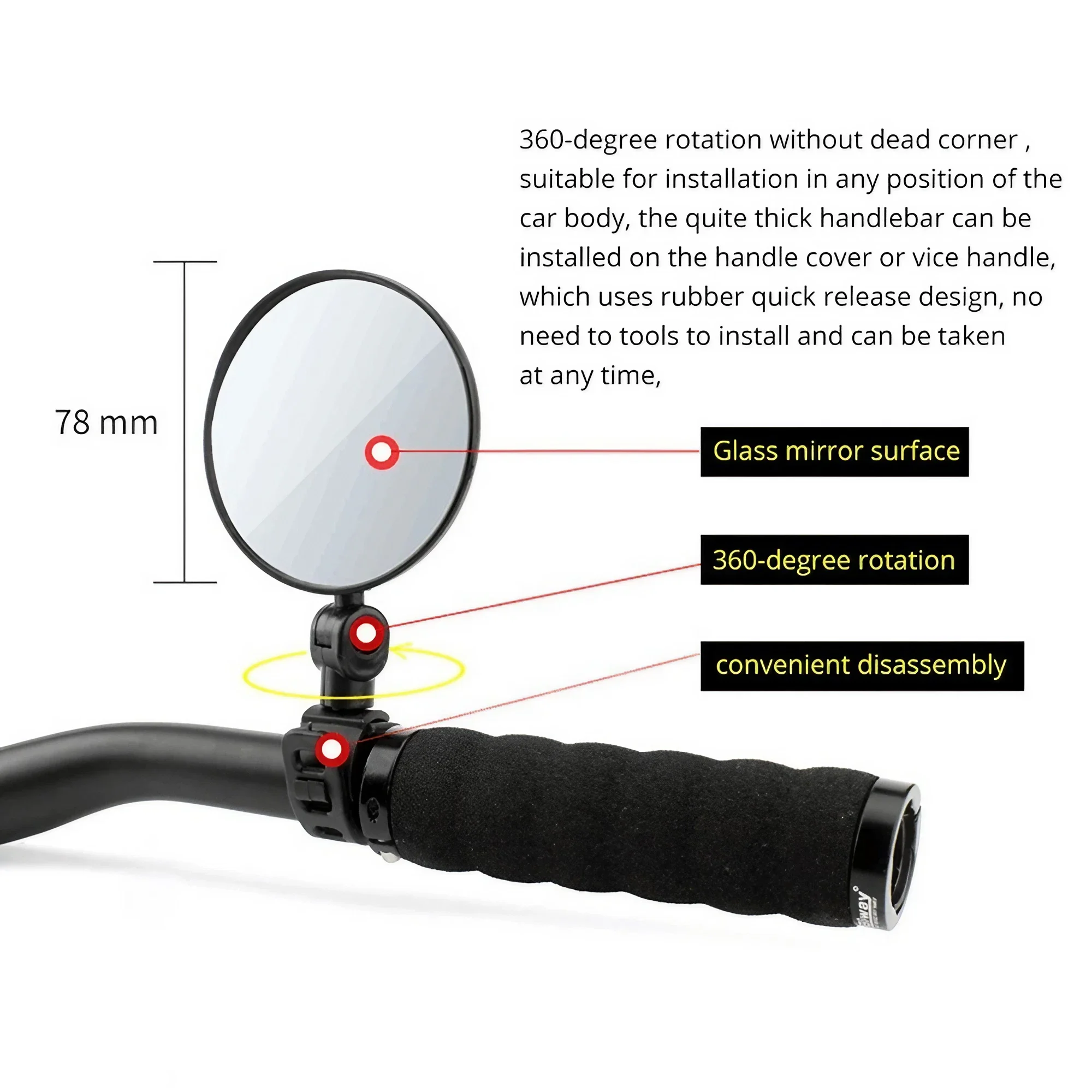 Regulowane lusterko wsteczne n – Mirror Handlebar Convex recenzja i cena
