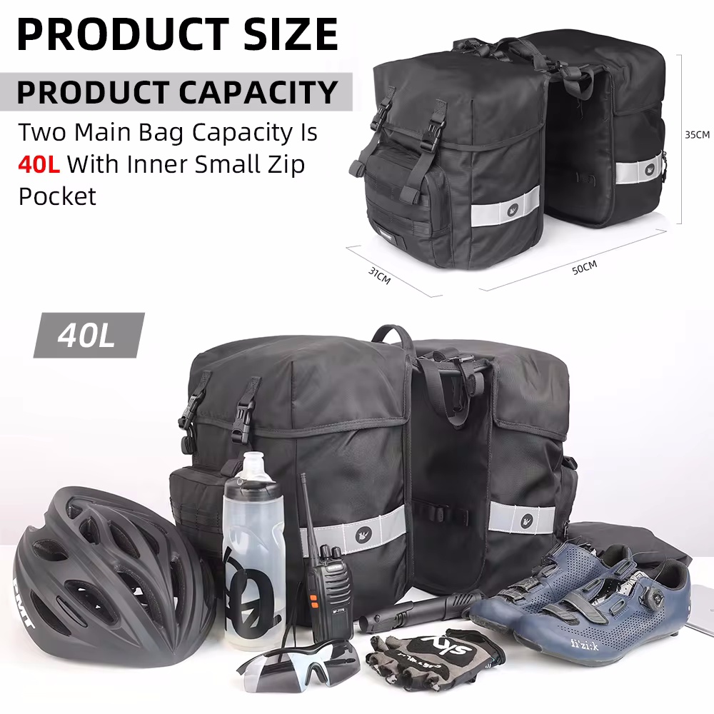 Torba rowerowa 40L, 2 w 1, dwu – Panniers Waterproof Rear recenzja i cena